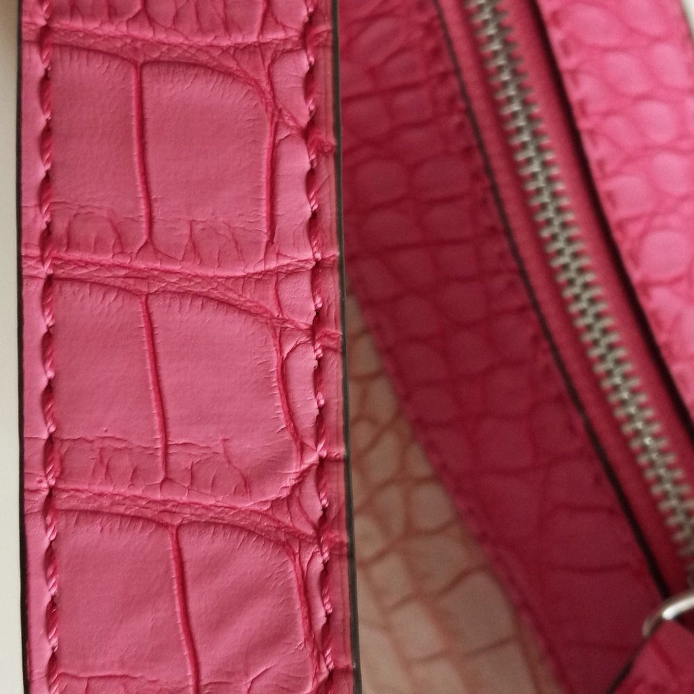 Guess Faux Croc Two Tone Pink Handbag & Guess Wallet Trifold GUC - Picture 10 of 16
